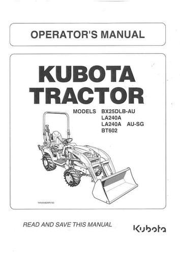 Kubota compact tractor bx25dlb - kubota,