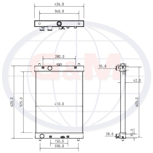 Radiator for kubota compact - radiator,